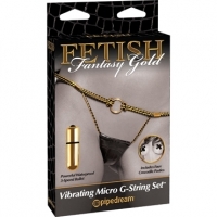  Fetish Fantasy Gold Vibrating Micro G-String Set -  7264